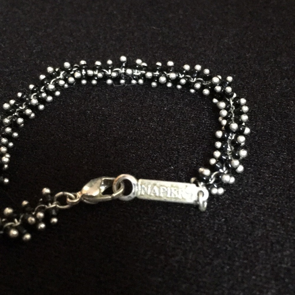 Vintage Napier Silver and black beaded Bracelet - Picture 3 of 6